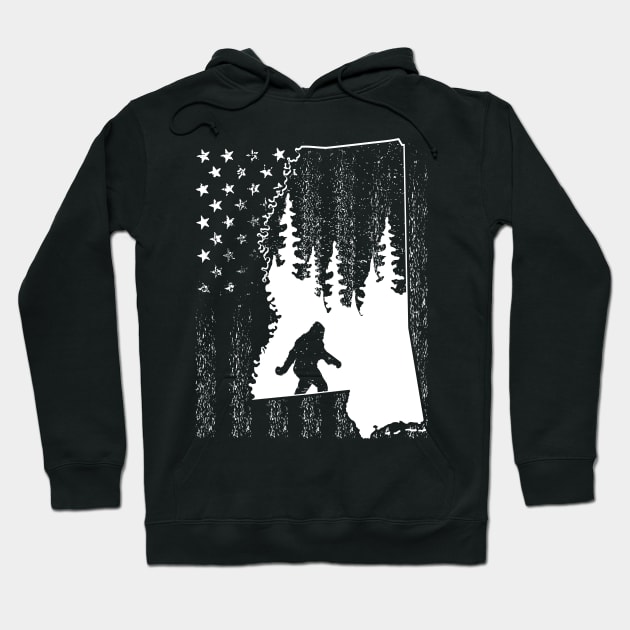 Mississippi Bigfoot American Flag Hoodie by Tesszero